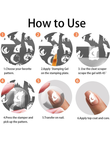 Plantillas de Estampado de Uñas PH PandaHall 3 Piezas 12x6 cm