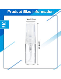 100 Mini Botellas de Spray de Vidrio Lallisa 3ml Recargables 2