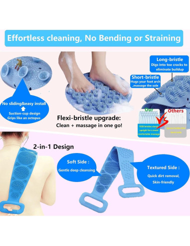 Juego de Exfoliadores de Espalda y Pies Tochinkar - Antideslizante