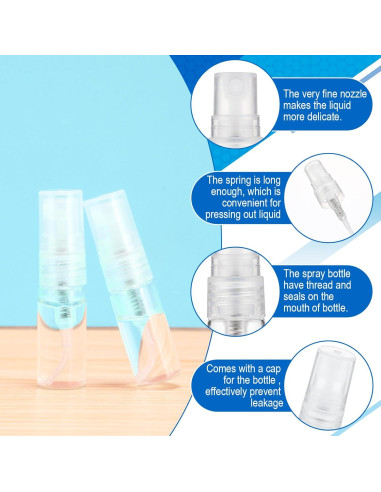 100 Mini Botellas de Spray de Vidrio Lallisa 3ml Recargables