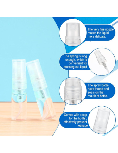 100 Mini Botellas de Spray de Vidrio Lallisa 3ml Recargables