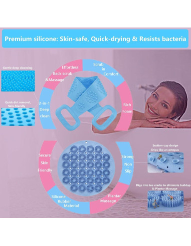 Juego de Exfoliadores de Espalda y Pies Tochinkar - Antideslizante