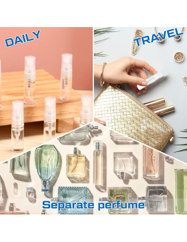 100 Mini Botellas de Spray de Vidrio Lallisa 3ml Recargables