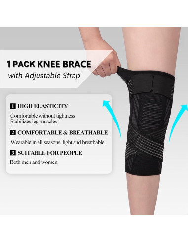 Faja de Compresión de Rodilla Yeloumiss Mediana Negra