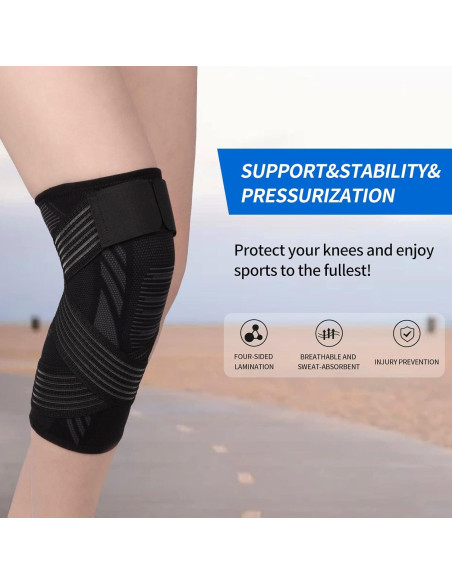 Faja de Compresión de Rodilla Yeloumiss Mediana Negra