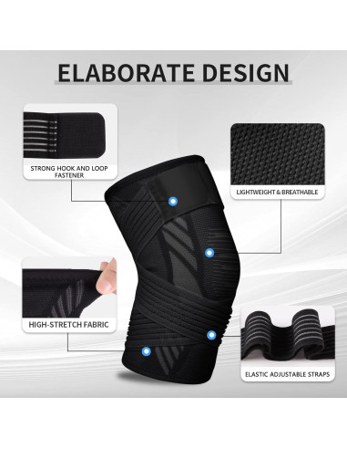 Faja de Compresión de Rodilla Yeloumiss Mediana Negra