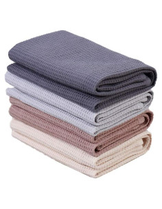 Juego de Toallas de Cocina PY HOME 4 Piezas Algodón 100% Waffle