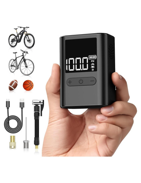Mini Bomba de Bicicleta Eléctrica HIITYFF-8, 100 PSI, USB-C