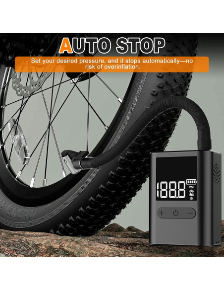 Mini Bomba de Bicicleta Eléctrica HIITYFF-8, 100 PSI, USB-C