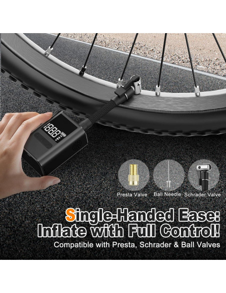 Mini Bomba de Bicicleta Eléctrica HIITYFF-8, 100 PSI, USB-C