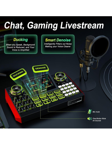 Mezclador de Audio CryoSurf G9 para Podcast y Streaming