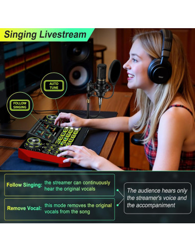 Mezclador de Audio CryoSurf G9 para Podcast y Streaming