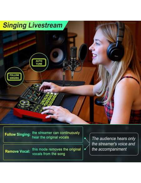 Mezclador de Audio CryoSurf G9 para Podcast y Streaming