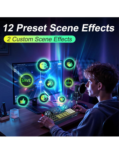 Mezclador de Audio CryoSurf G9 para Podcast y Streaming