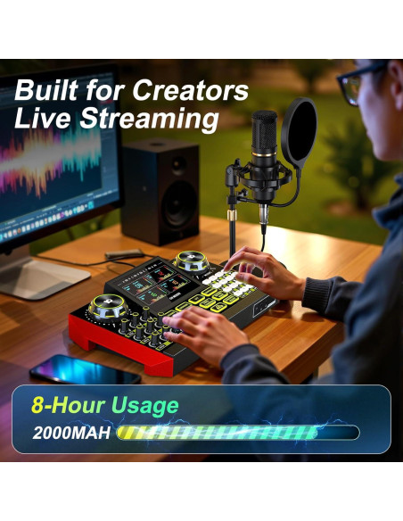 Mezclador de Audio CryoSurf G9 para Podcast y Streaming