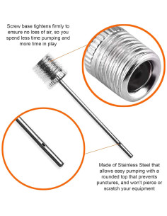 Mobi Lock Agujas de Inflación para Balones - 6 Pcs Acero Inoxidable 2