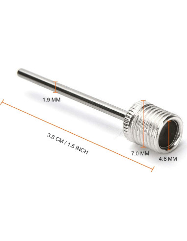 Mobi Lock Agujas de Inflación para Balones - 6 Pcs Acero Inoxidable
