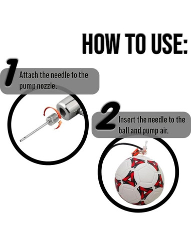 Mobi Lock Agujas de Inflación para Balones - 6 Pcs Acero Inoxidable