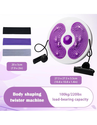 Disco de Torsión WATUNID con 3 Cintas Elásticas para Ejercicio