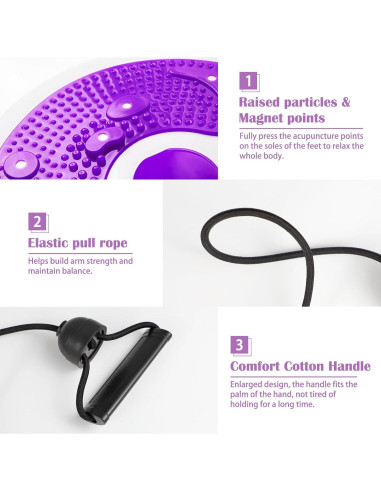 Disco de Torsión WATUNID con 3 Cintas Elásticas para Ejercicio