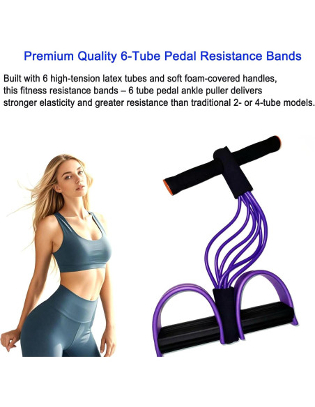 Banda de Resistencia JQTEOYW con Pedal y Mango - 6 Tubos