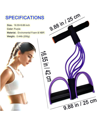 Banda de Resistencia JQTEOYW con Pedal y Mango - 6 Tubos