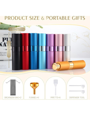 Atomizador de Perfume Rellenable Honeydak 16 Pack 8 ml Multicolor