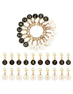 20 Marcadores de Puntos Numéricos 0-9 QfwdfcTrenz para Tejer