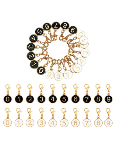 20 Marcadores de Puntos Numéricos 0-9 QfwdfcTrenz para Tejer