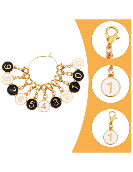 20 Marcadores de Puntos Numéricos 0-9 QfwdfcTrenz para Tejer