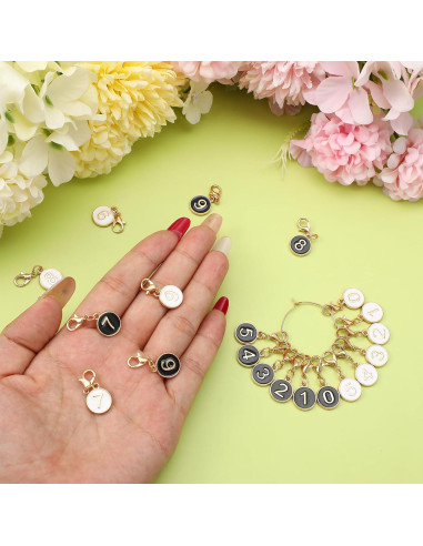 20 Marcadores de Puntos Numéricos 0-9 QfwdfcTrenz para Tejer