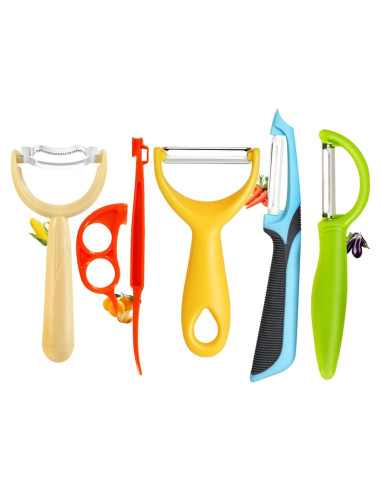 Juego de 6 Peladores de Verduras Soft Home - Acero Inoxidable