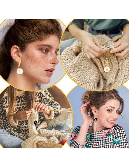 20 Marcadores de Puntos Numéricos 0-9 QfwdfcTrenz para Tejer