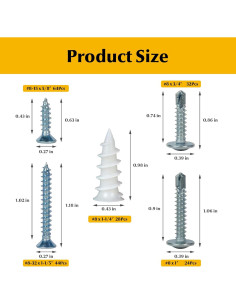 Kit 192 Tornillos Autoperforantes IROCRASPI para Paneles de Yeso 2