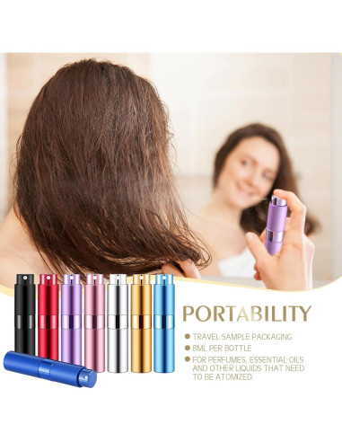 Atomizador de Perfume Rellenable Honeydak 16 Pack 8 ml Multicolor