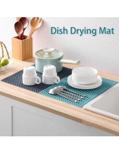 Tapete de Secado de Platos Colinda de Silicona 40.6x29.2cm Gris 2