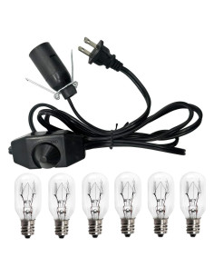 Cable de Reemplazo con Regulador y 6 Bombillas E12 25W para Lámpara de Sal