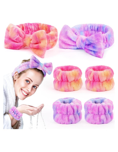 Conjunto Diadema y Muñequera Spa EZIGO Suave Franela