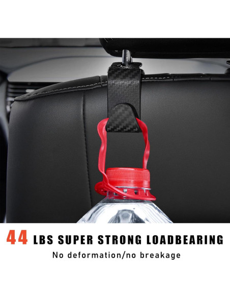 4 Ganchos para Reposacabezas de Coche Yourkar - Fibra de Carbono