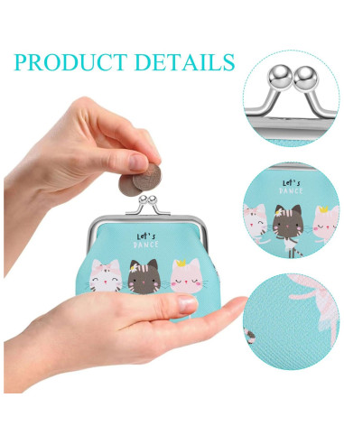 Monedero pequeño Acooruiteng de cuero PU verde 10x7.5cm