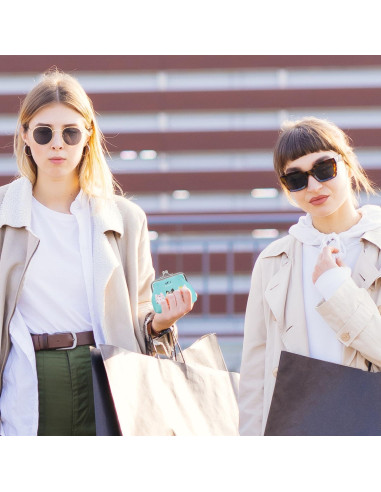 Monedero pequeño Acooruiteng de cuero PU verde 10x7.5cm