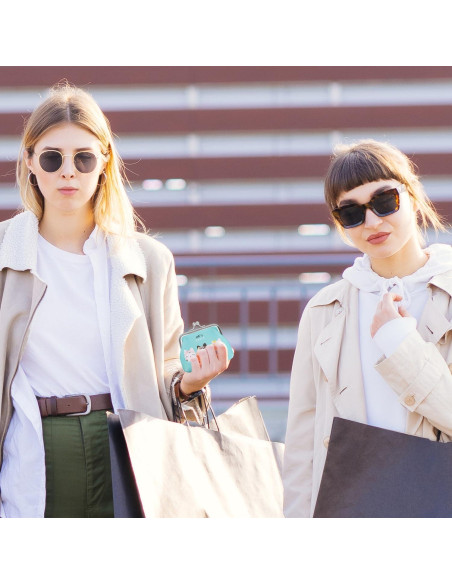 Monedero pequeño Acooruiteng de cuero PU verde 10x7.5cm