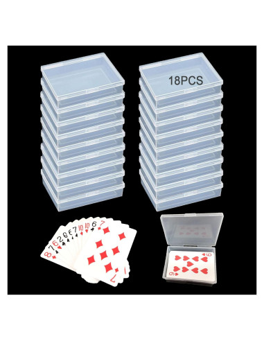 18 Cajas de Almacenamiento Transparentes para Cartas Whyogeta