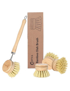 Cepillo de Platos de Bambú ANTYA con 4 Cabezas Reemplazables