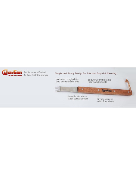 Herramienta de Limpieza de Parrillas CharGon Acero Inoxidable
