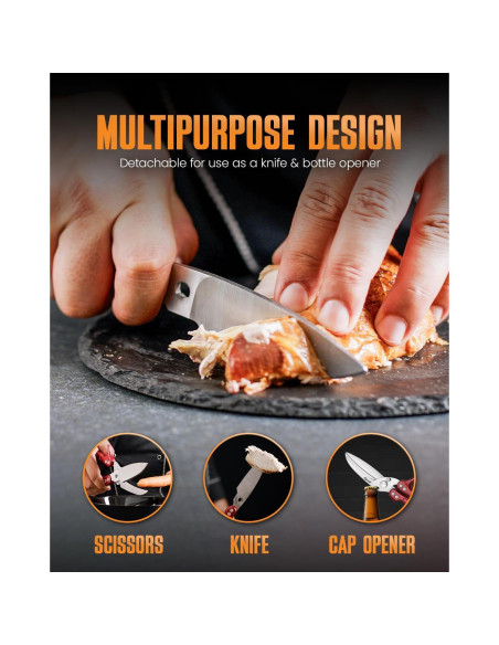 Tijeras de Aves de Corral Demzit 2024 - Acero Inoxidable, Antideslizantes