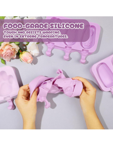 Moldes de Silicona para Paletas Glavatrix - 4 Piezas con 200 Palitos