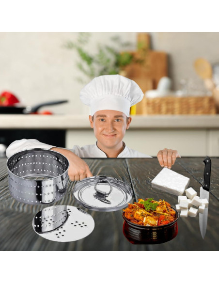 Molde Redondo de Acero Inoxidable Voqo 500ml para Paneer y Tofu