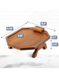 Bandeja para brazo de sofá BAMBOO LAND octagonal madera acacia 2