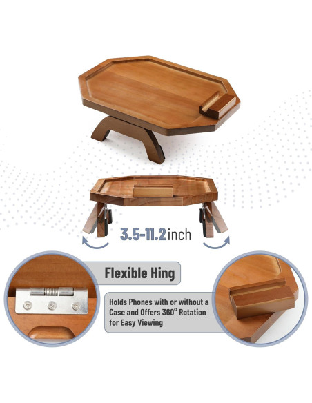 Bandeja para brazo de sofá BAMBOO LAND octagonal madera acacia